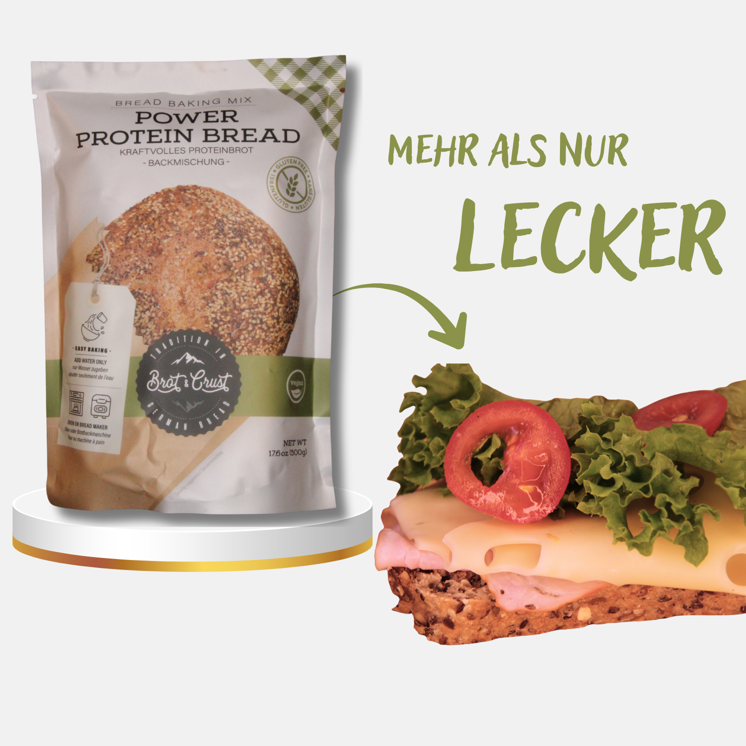 Glutenfreie deutsche Brot Backmischung für Protein Brot von Brot & crust