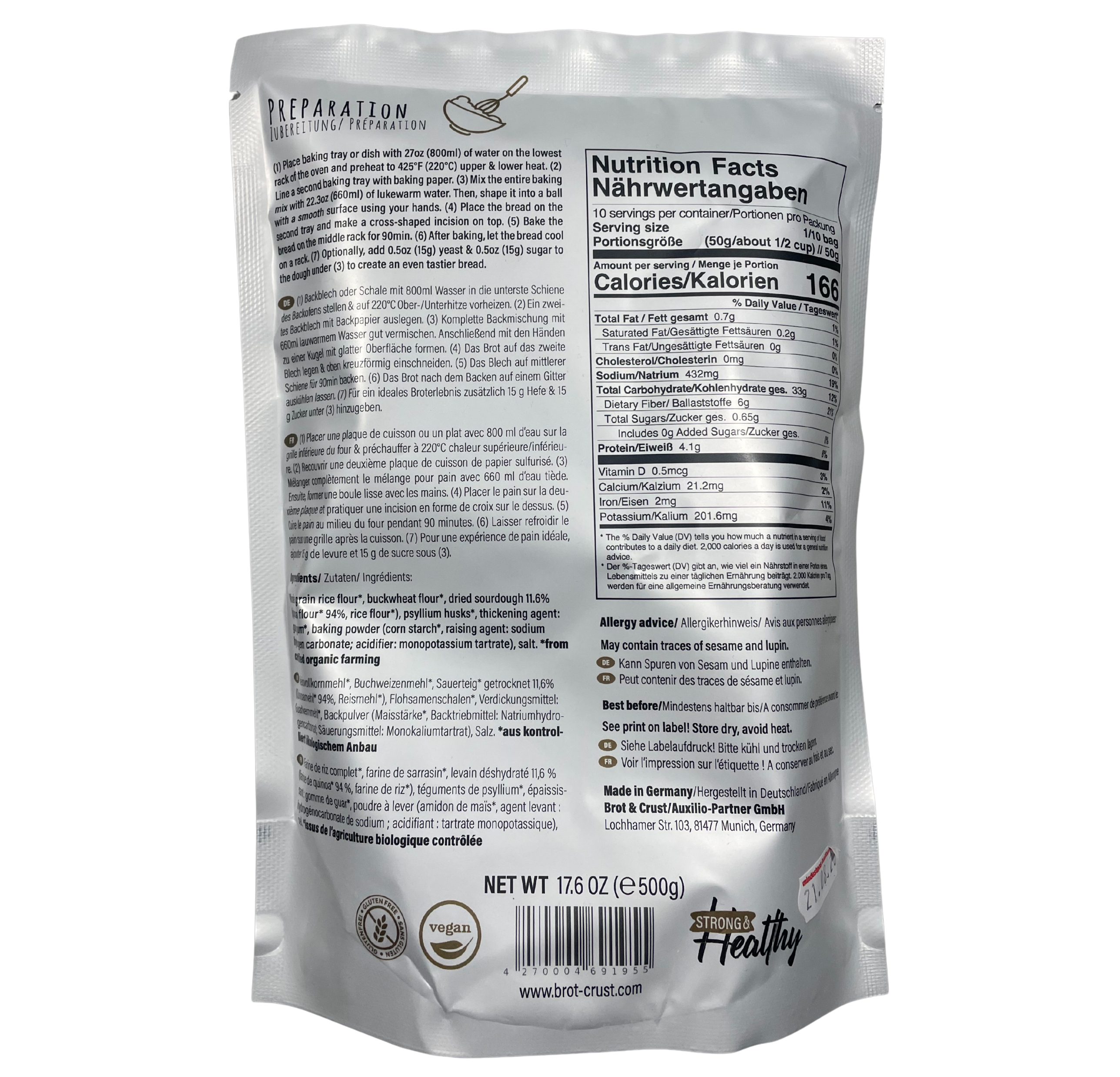 Deutsches Bauernbrot glutenfrei - Brotbackmischung