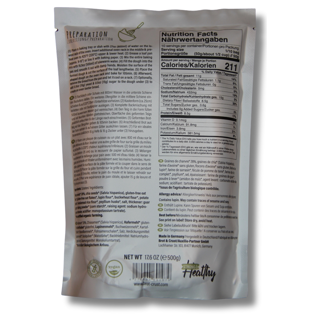 Kraftvolles Mischbrot glutenfrei - Brotbackmischung