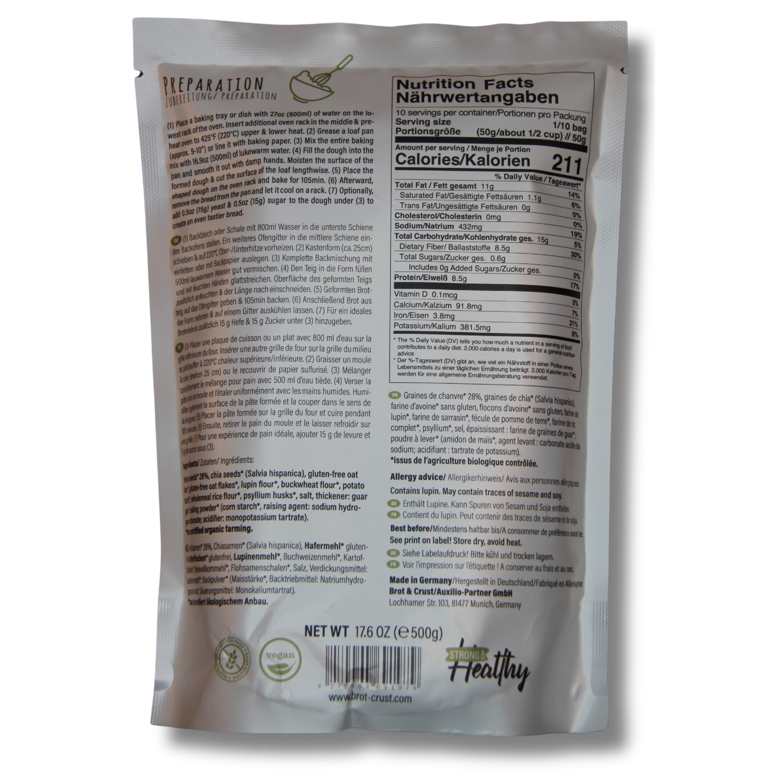 Kraftvolles Mischbrot glutenfrei - Brotbackmischung