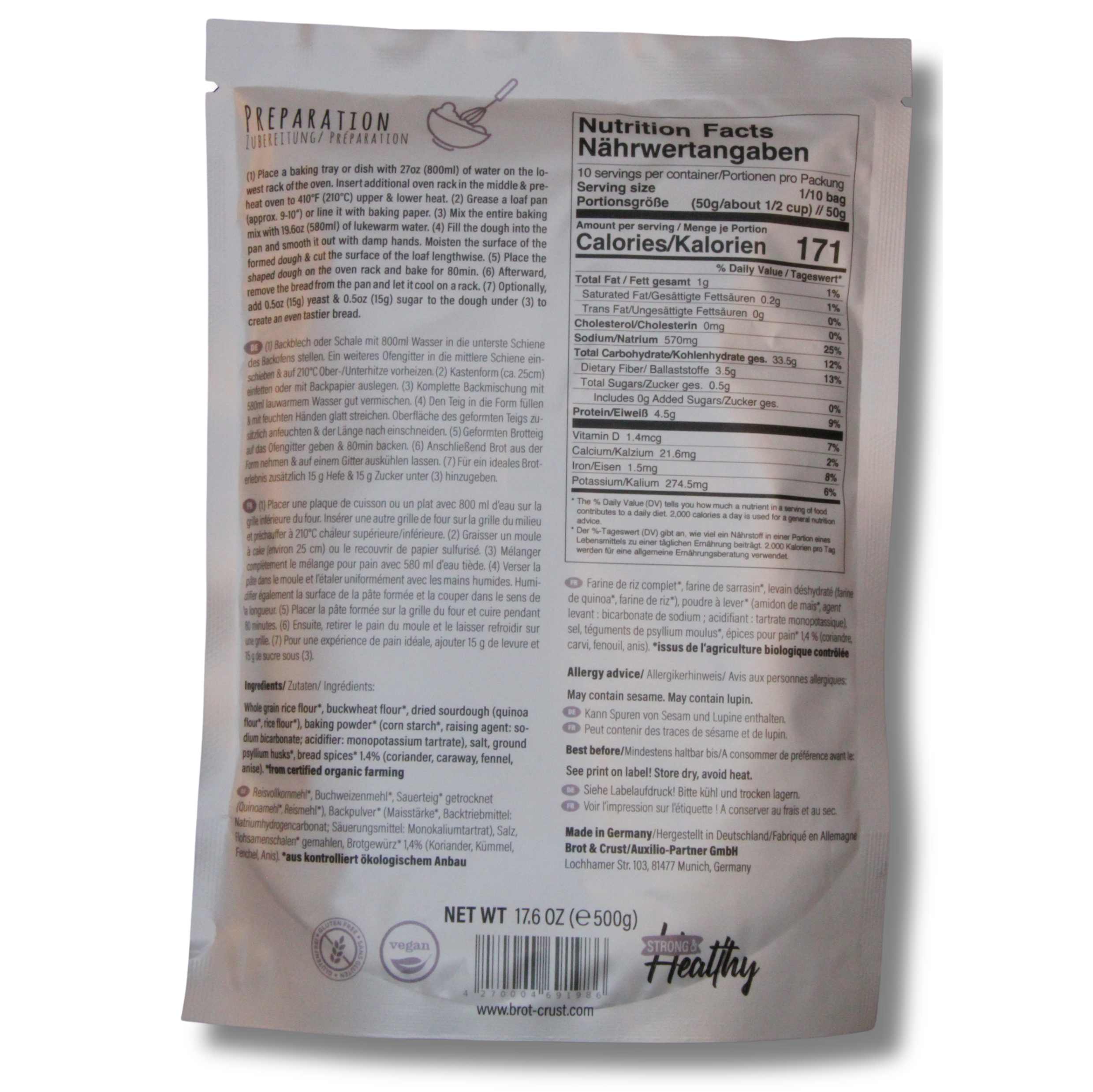 (Fast) Pumpernickel glutenfrei - Brotbackmischung