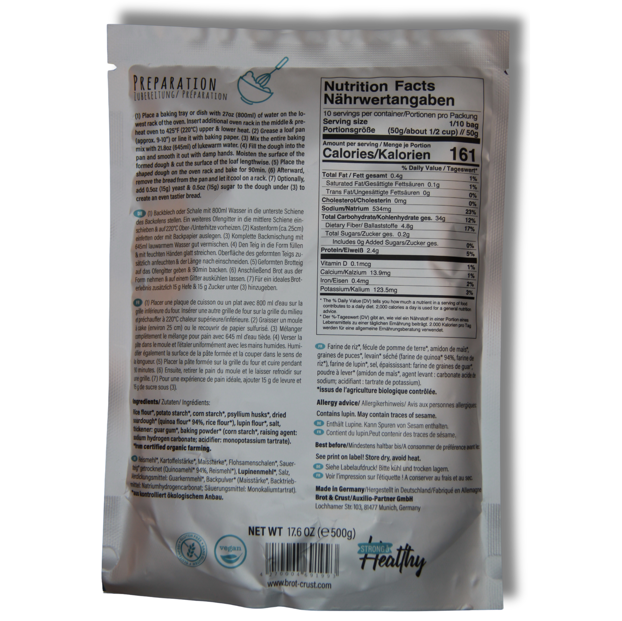 Saftiges Weißbrot glutenfrei - Brotbackmischung